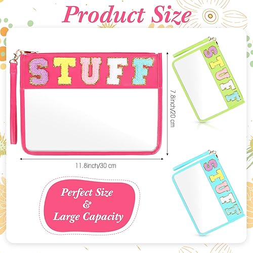 Miniatura 2 de Nuanchu 9 piezas de felpilla transparente bolsa de cosas bolsa de PVC impermeable preppy cosméticos bolsa de maquillaje bolsa de viaje playa bolsa