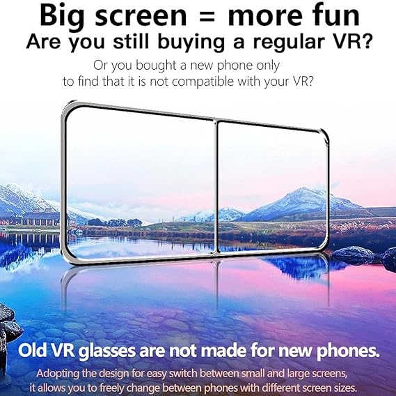 Virtual Reality Headset with Controller Adjustable 3D VR Glasses Virtual Reality Headset HD Blu-ray Eye Protected Support 5~7 Inch for Phone/Android /379 (Color : B04)