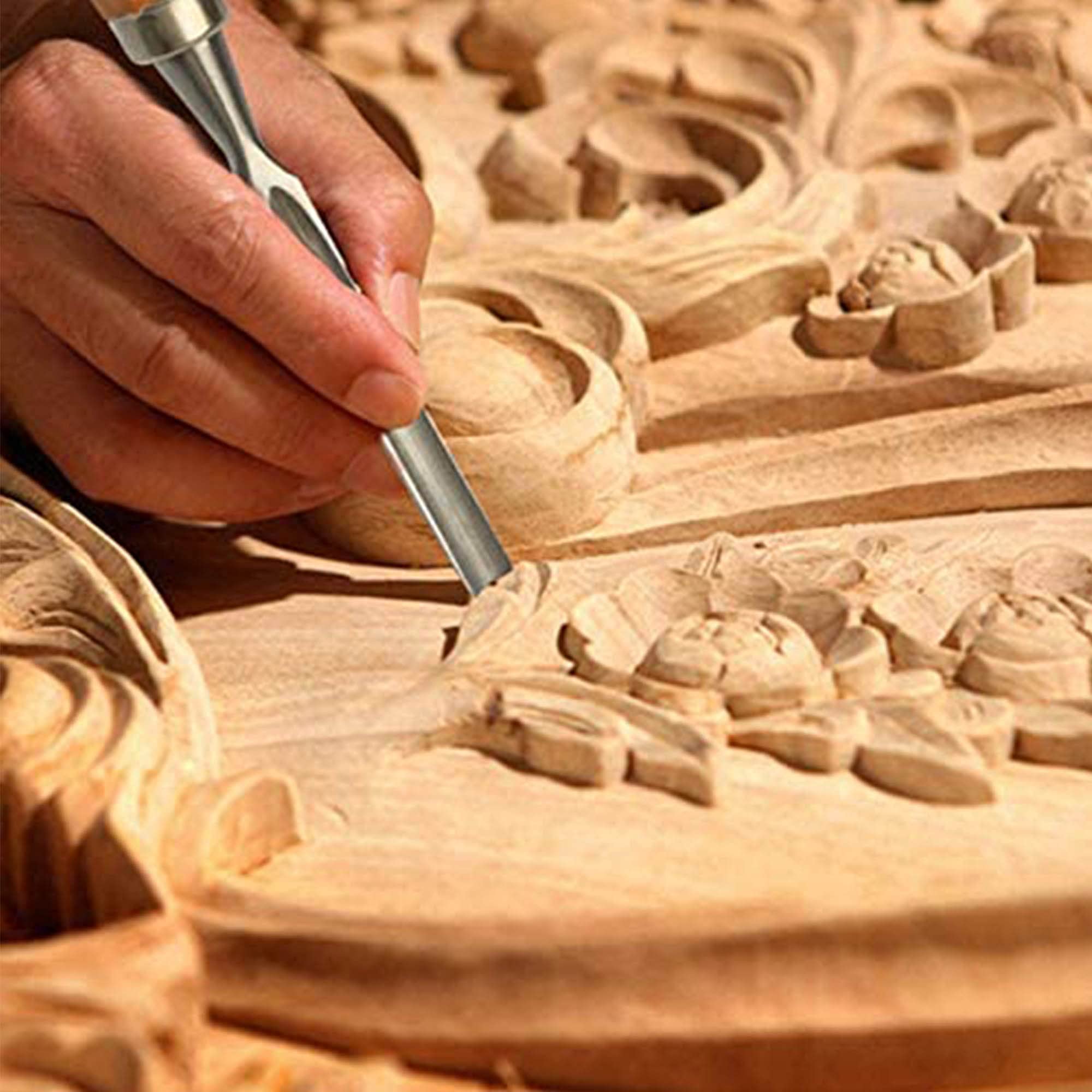 Cinceles para madera 12 piezas Juegos de formones de cinceles de mano para tallar madera acero al manganeso de 65Mn cinceles para madera para maderas duras y blandas
