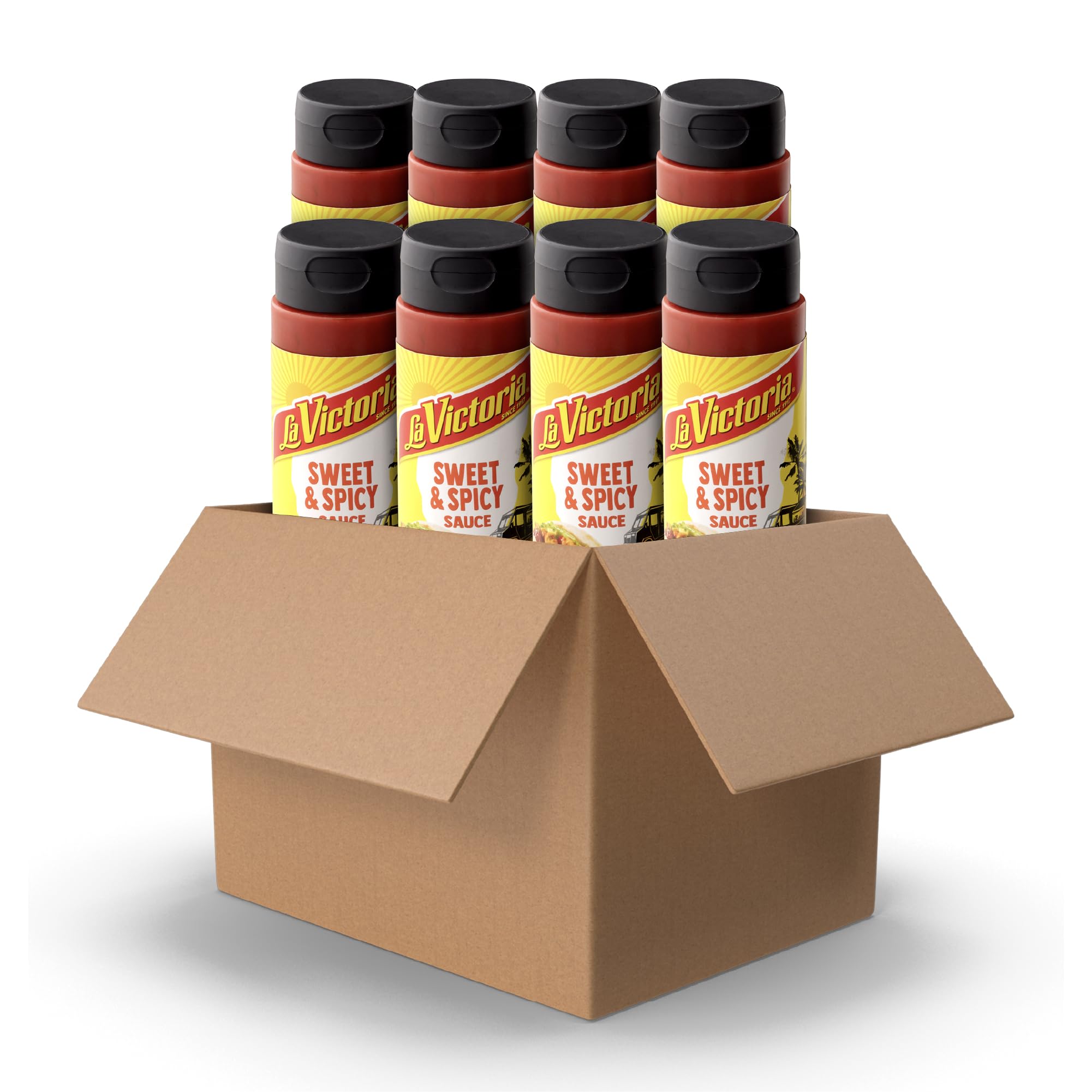 LA VICTORIA Sweet & Spicy Sauce Medium, 9oz Squeeze Bottle (8 pack) | Shelf Stable