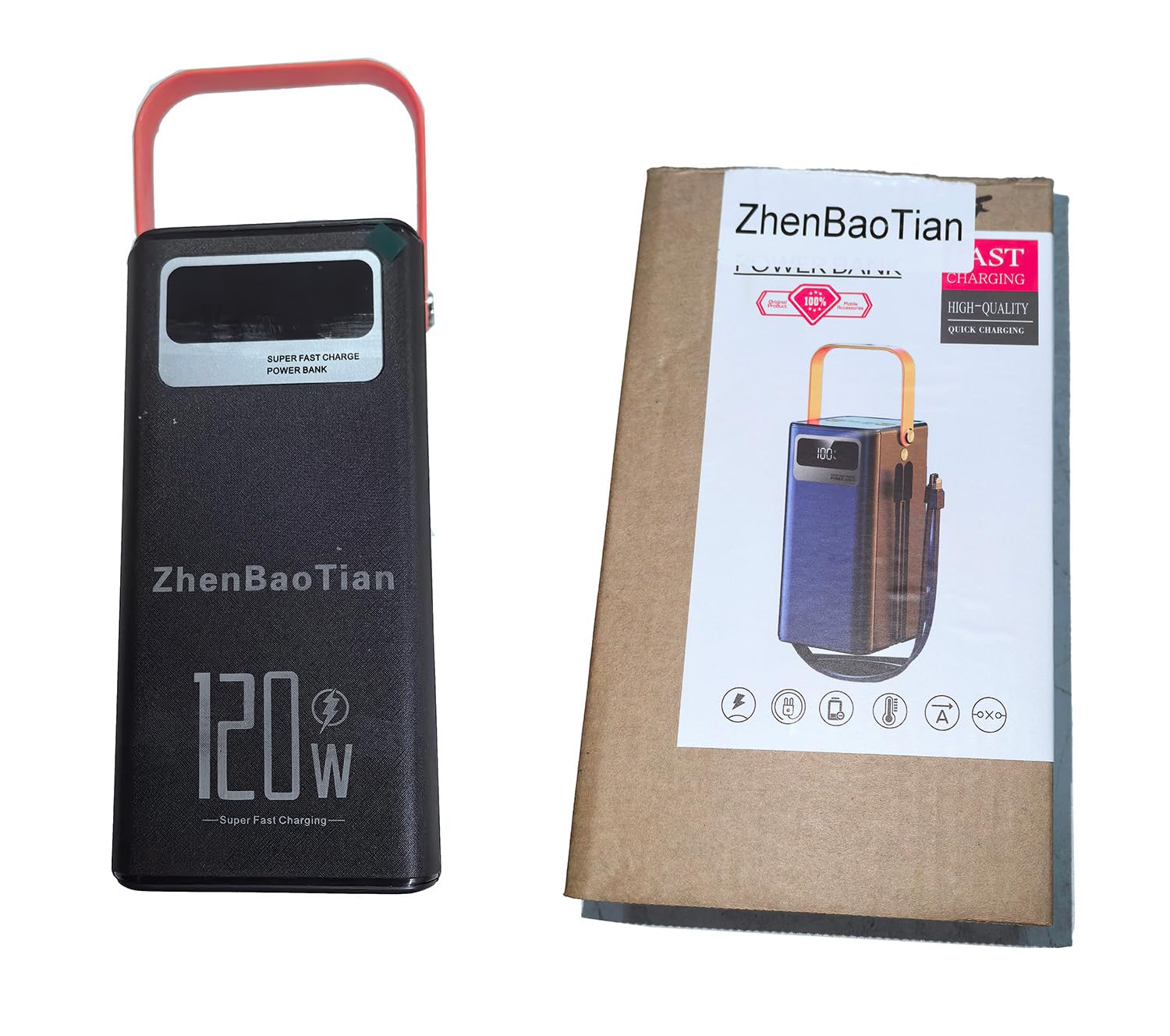 Power Bank Portatile 100000mAh 120W PD 20W Powerbank con Batteria da Carica Grande Capacità 5 Uscite 2 Ingressi Energia Solare con Doppio Cavo di Ricarica Rapida per iPhoneiPad Campeggio (Bianco)