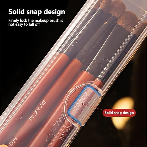 Miniatura 5 de Tarro portátil de almacenamiento de cubiertos con tapa transparente, marco fijo, hisopo de algodón y caja de hilo dental, 3 piezas (8.4 x 1.9 x 1.2