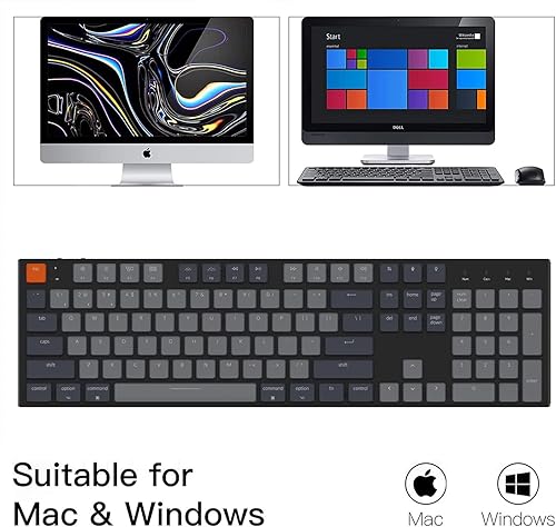 Miniatura 3 de Keychron K5 Teclado mecánico inalámbrico intercambiable en caliente BluetoothUSB con cable diseño de tamaño completo 104 teclas retroiluminación