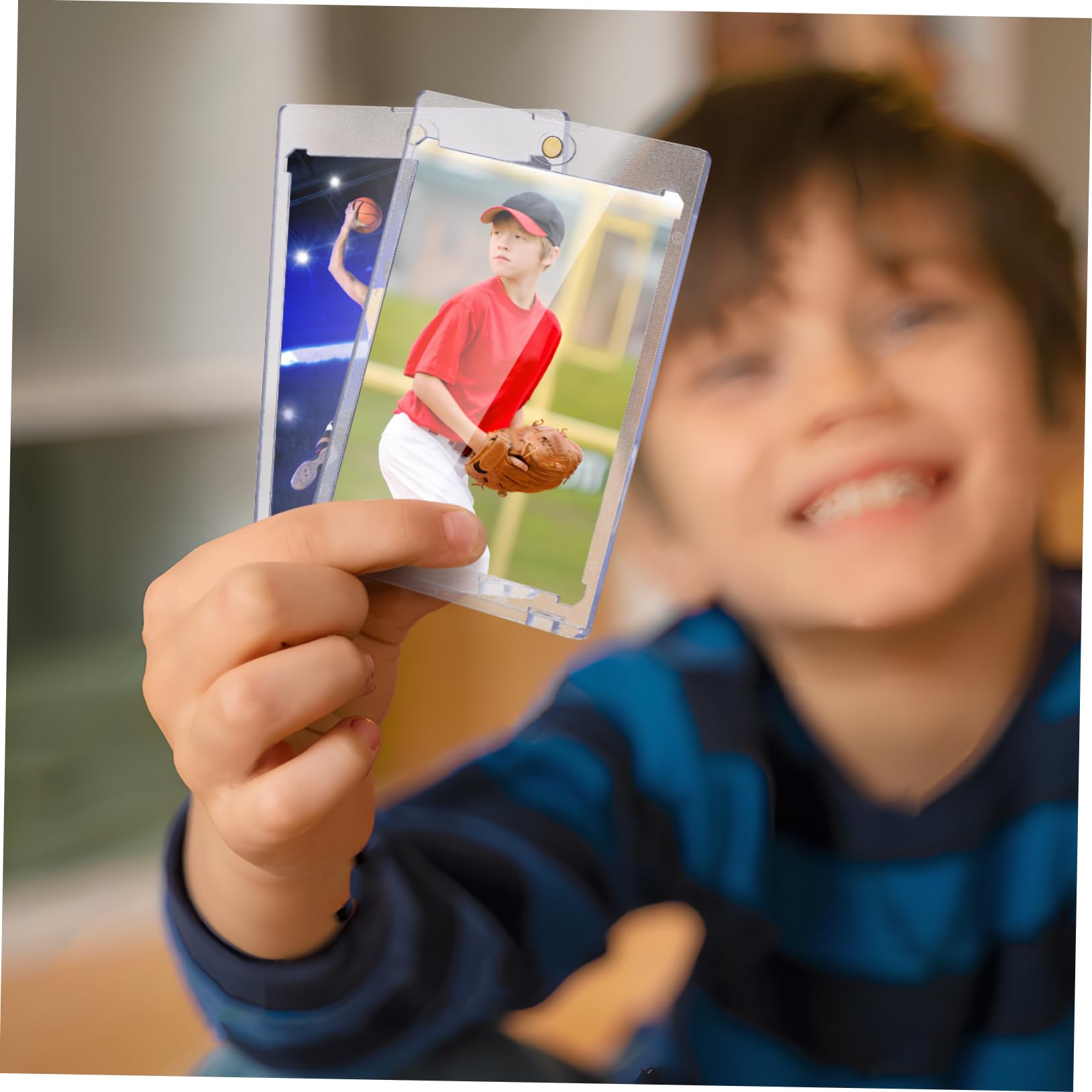 TOYANDONA 20 Portacarte Magnetici Trasparente Custodie Rigide per Protezione e Chiusura per Trading Cards