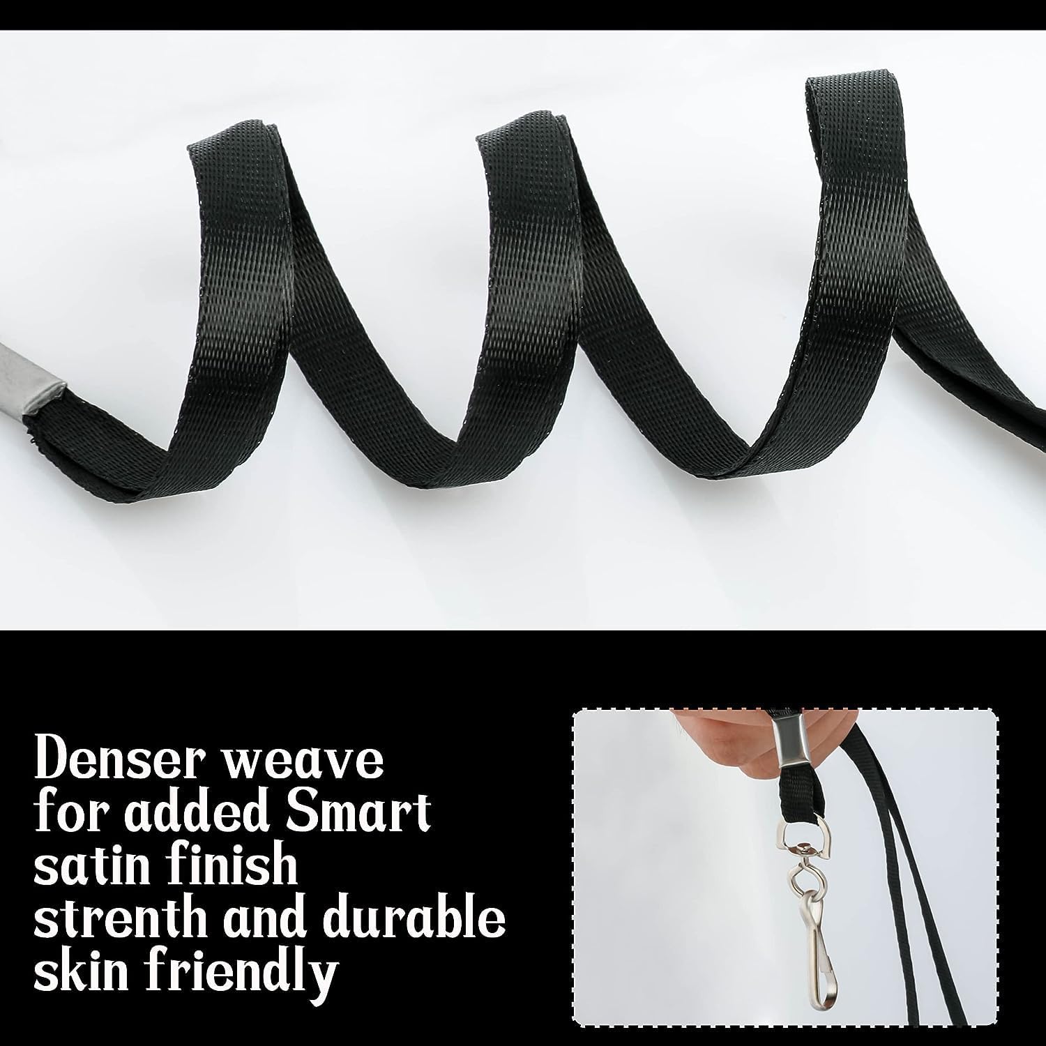 Lanyards for Id Badges Lanyards Safety Badge Lanyard 36" with Swivel Hook (Black 100 Pack) - Image 3