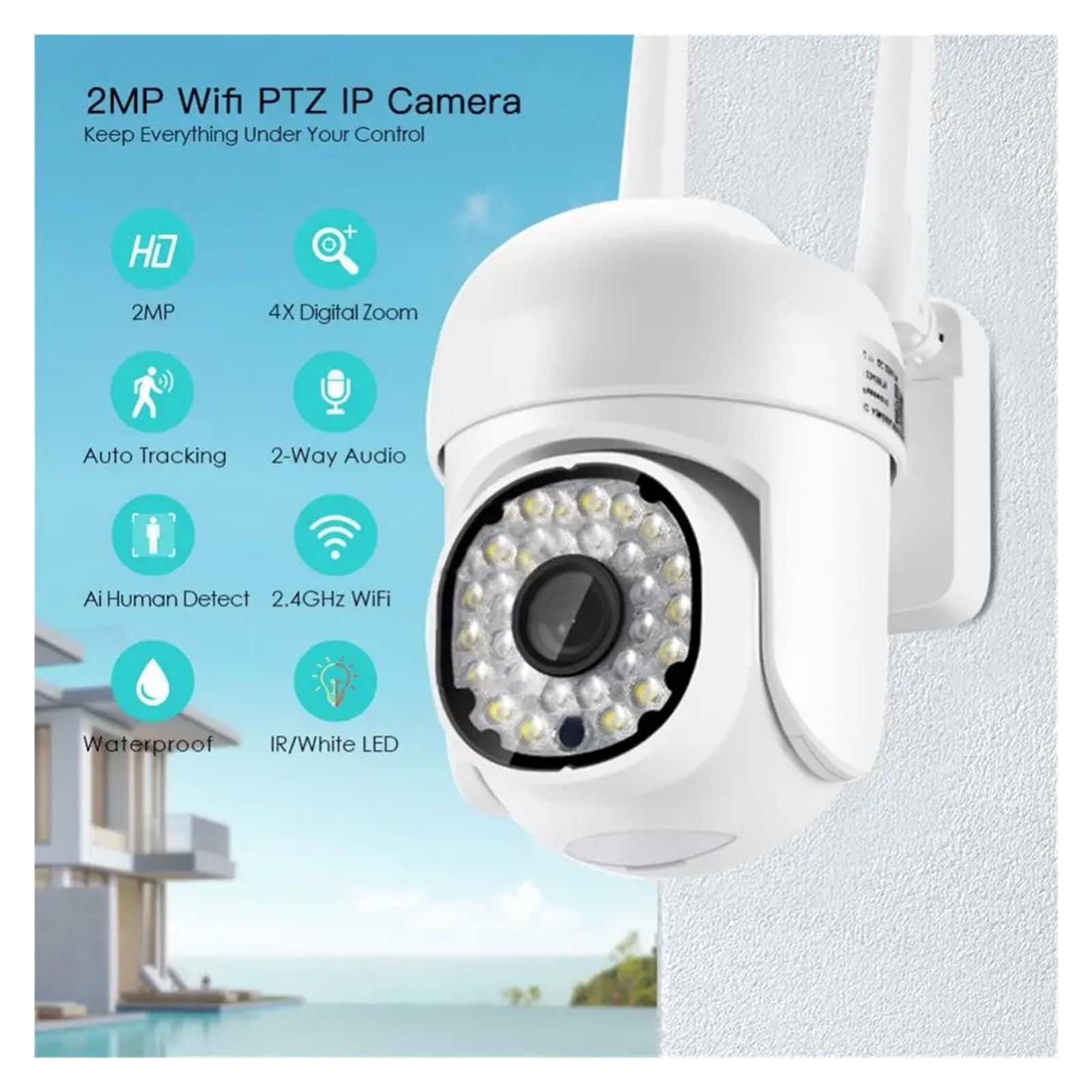 Caméra IP extérieure WiFi 2MP PTZ