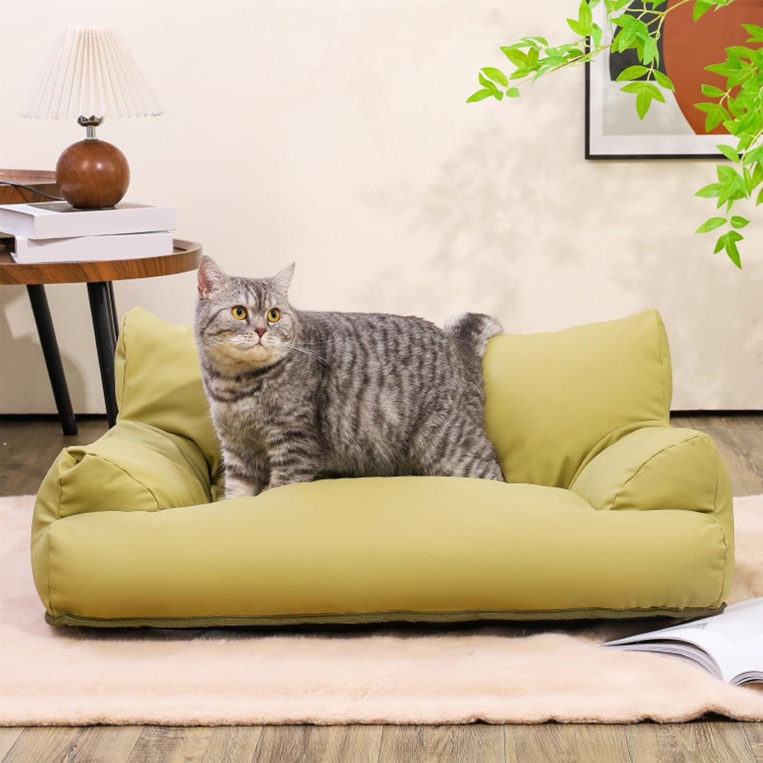 Pet Sofa Bed - Couch Soft Cat Dog Couch, Cat Dog Sofa with Non Slip Bottom, Simplicity Cat Couches for Indoor Cats for Medium Small Cats and Dogs(Gray,Large)