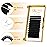 QUEWEL Easy Fan Lash Extensions 0.03mm C Curl Eyelash Extensions 10mm Single Lash Trays Matte Black Ultra Lightweight C CC D DD Curl Volume Lashes Self Fanning Lashes (0.03C 10mm)