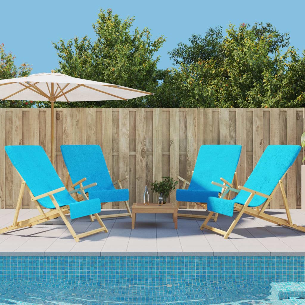 Set di 4 teli mare turchese, 60 x 135 cm, asciugamani da bagno assorbenti per piscina, vacanze, viaggi e sport, morbidi asciugamani in misto cotone