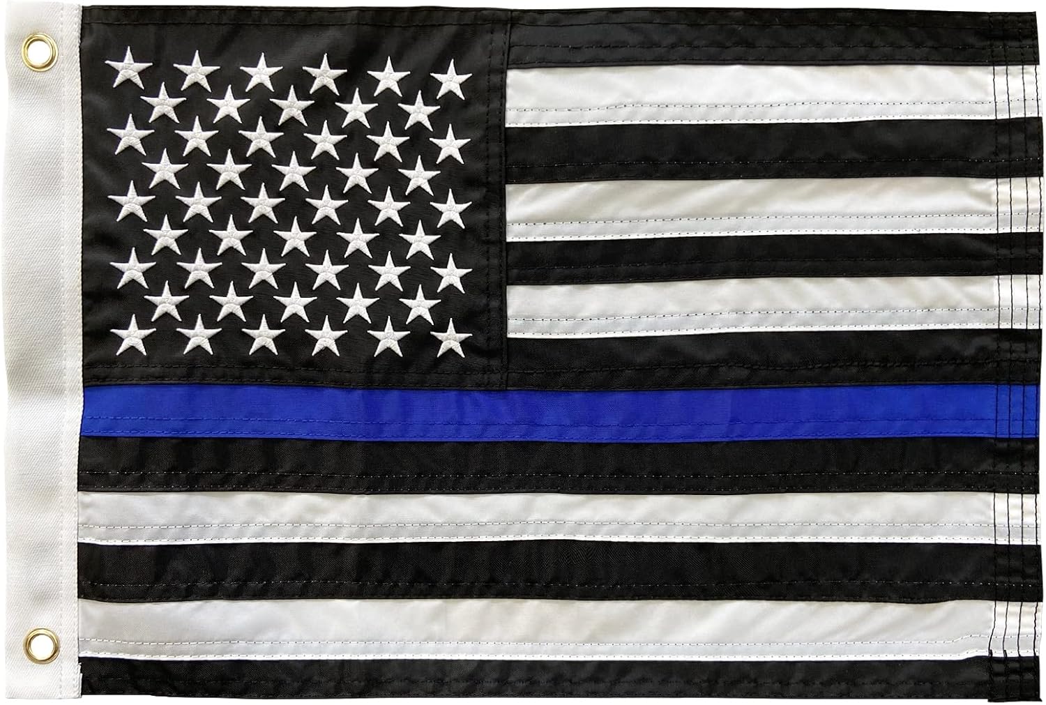 Homissor Thin Blue Line Flag 5x8 Outdoor Embroidered Stars Police Flags Heavy Duty Lives Matter Banner with 2 Brass Grommets