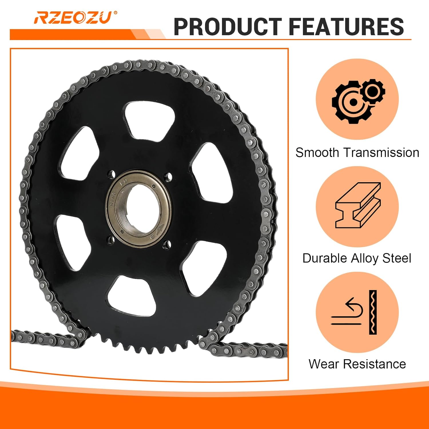35 Chain Sprocket 65 Tooth 54mm Bore with 108 Links Drive Chain Upgrade Kit Compatible with Razor MX650 MX500 SX500 RSF650 Electric Dirt Bike Dirt Rocket Mcgrath Motocross Motorcycle Parts
