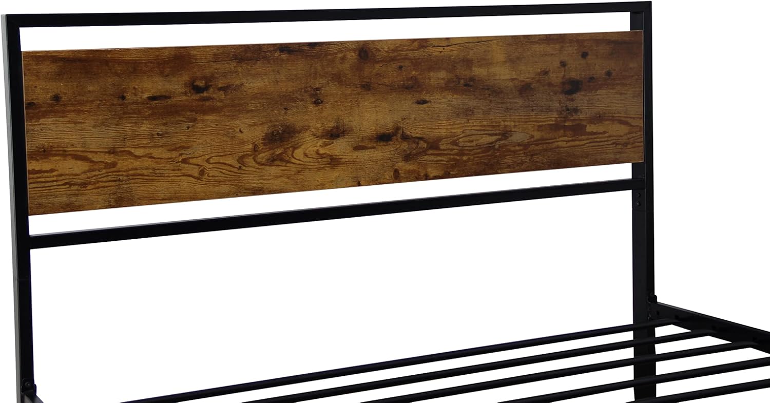 Twin Size Metal Bed Frame with Strong Steel Structure, Modern Design, No Box Spring Needed, Easy Assembly, Black, 79.10W x 41.10D x 39.60H in