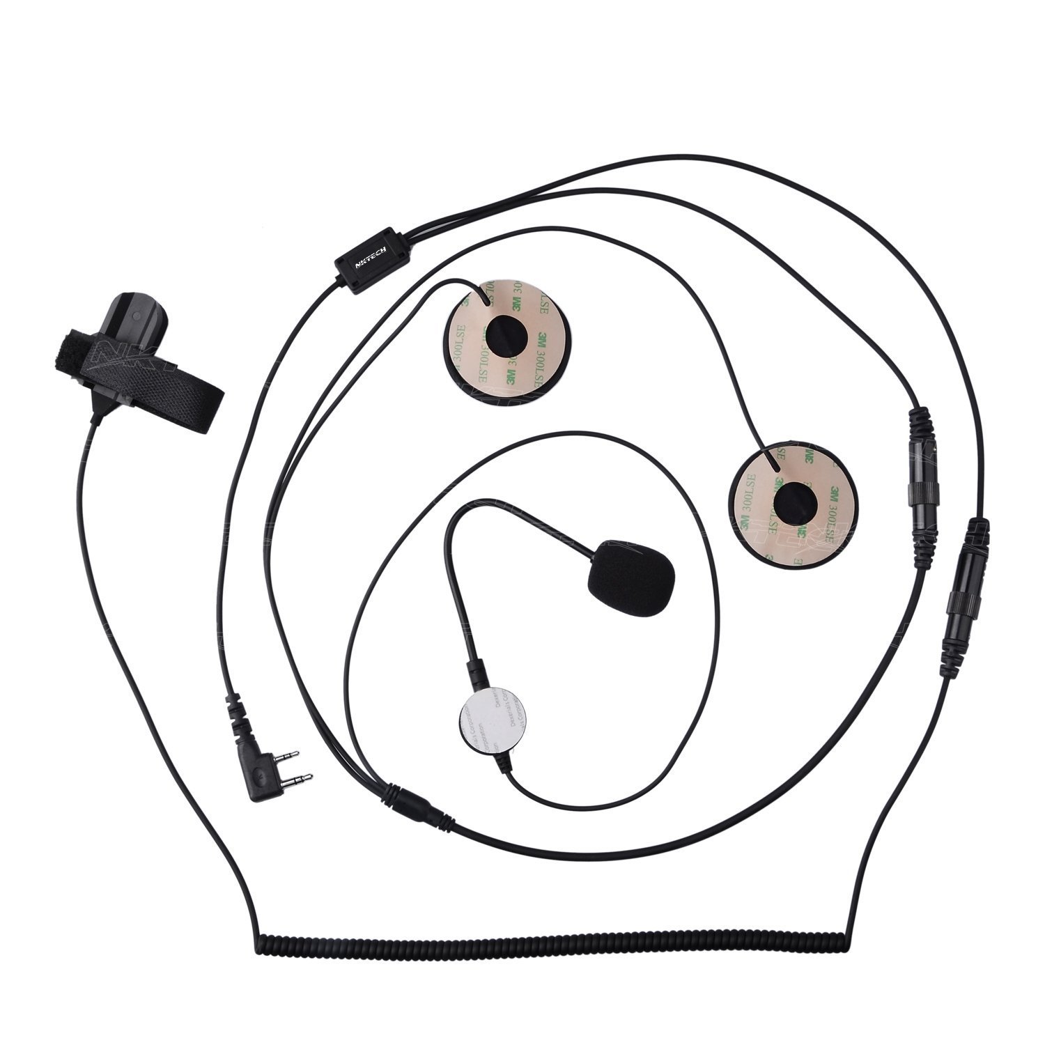 NK-H3 - Auricolare con microfono per casco da moto e bici, con microfono per Kenwood Walkie Talkie TK-208 TK-220 TK-240 TK-240D TK-248 TK-250 TK-260 TK-260G TK-270 BaoFeng UV-5R Wouxun PUXING