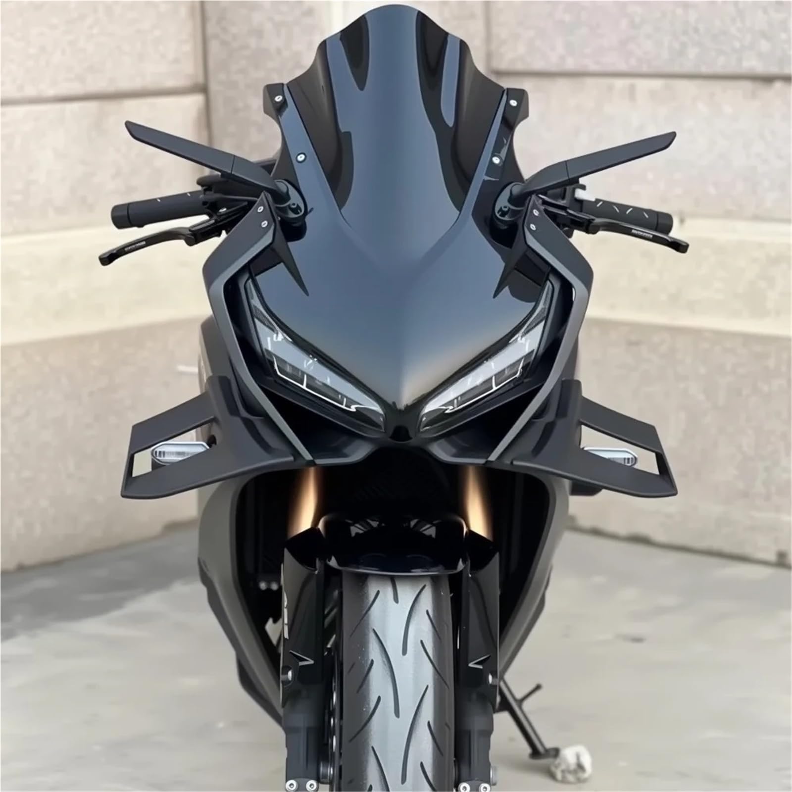 Front Bumper Splitter dachowy Pasuje do CBR650R CBR 650R 2019 2020 2021 2022 2023 Spoiler przedni Winglet Deflektor siły docisku
