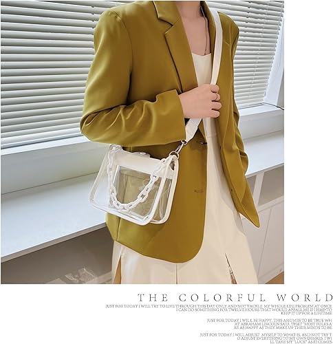 Miniatura 6 de Bolso cruzado transparente para mujer, bolso pequeño transparente, bolso de hombro moderno aprobado para conciertos