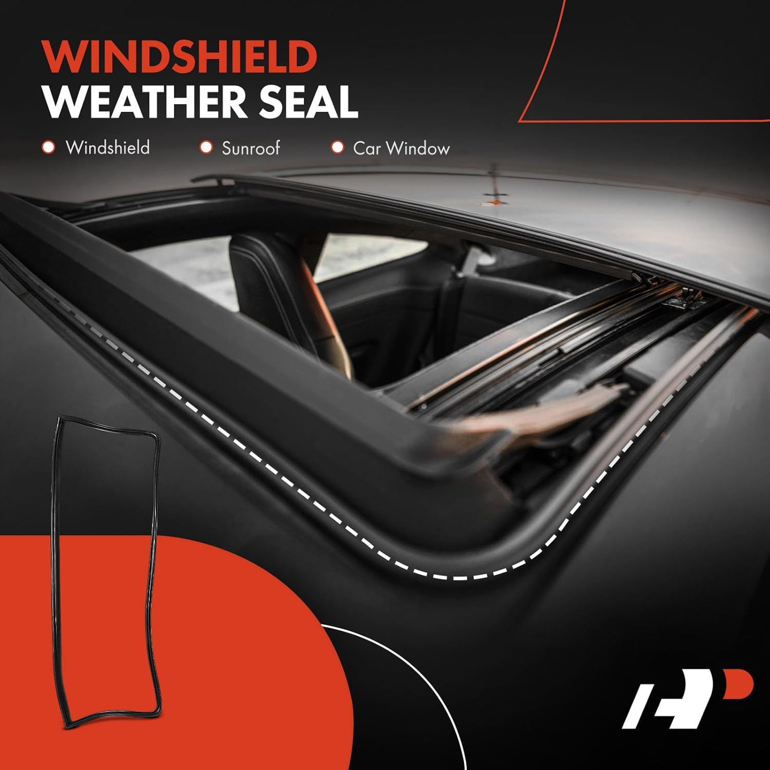 A-Premium Rear Windshield Weather Stripping Seal Strip Compatible with Ford Mustang 1964 1965 1966 1967 1968, Base Hardtop