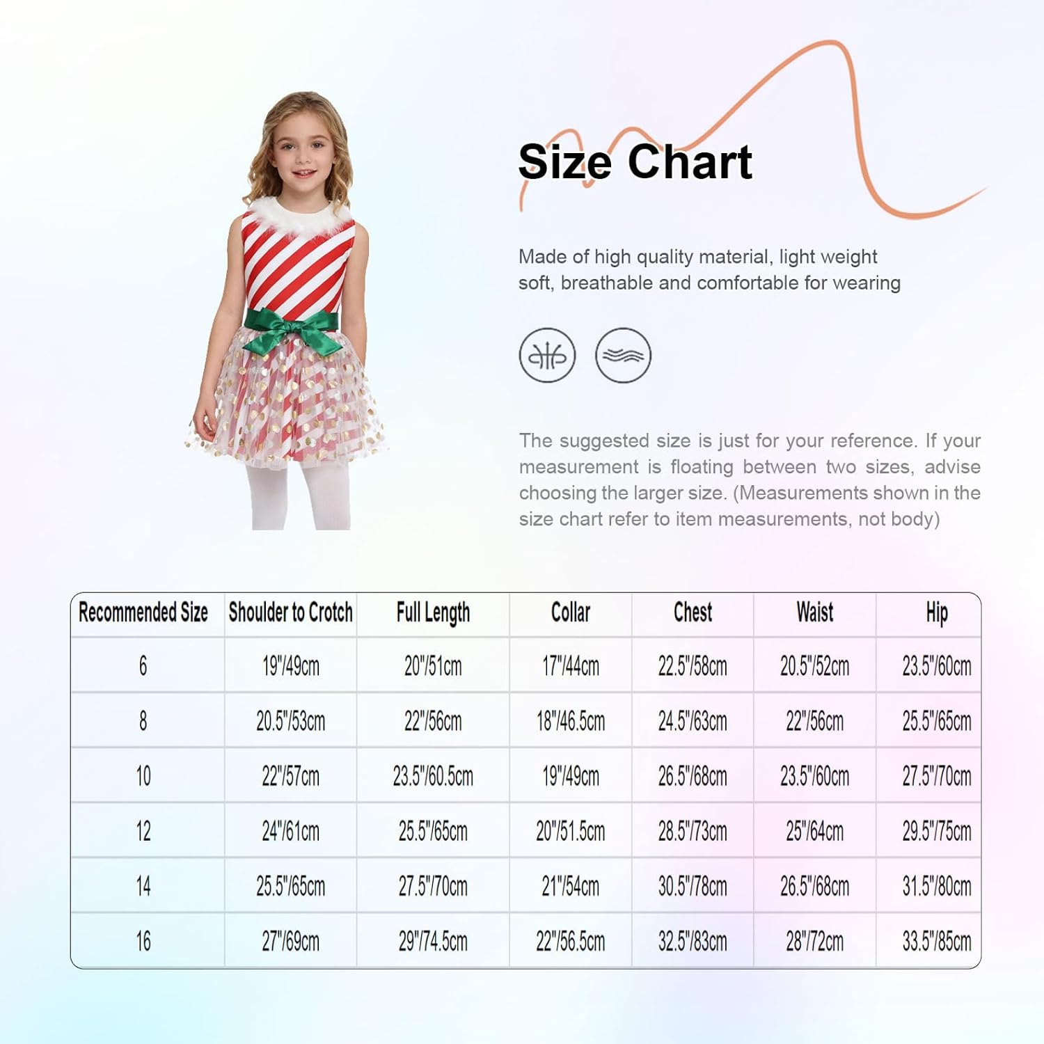 Jugaoge Kids Girls Striped Ballet Tutu Dance Leotard Dress Christmas Candy Cane Holiday Party Costume