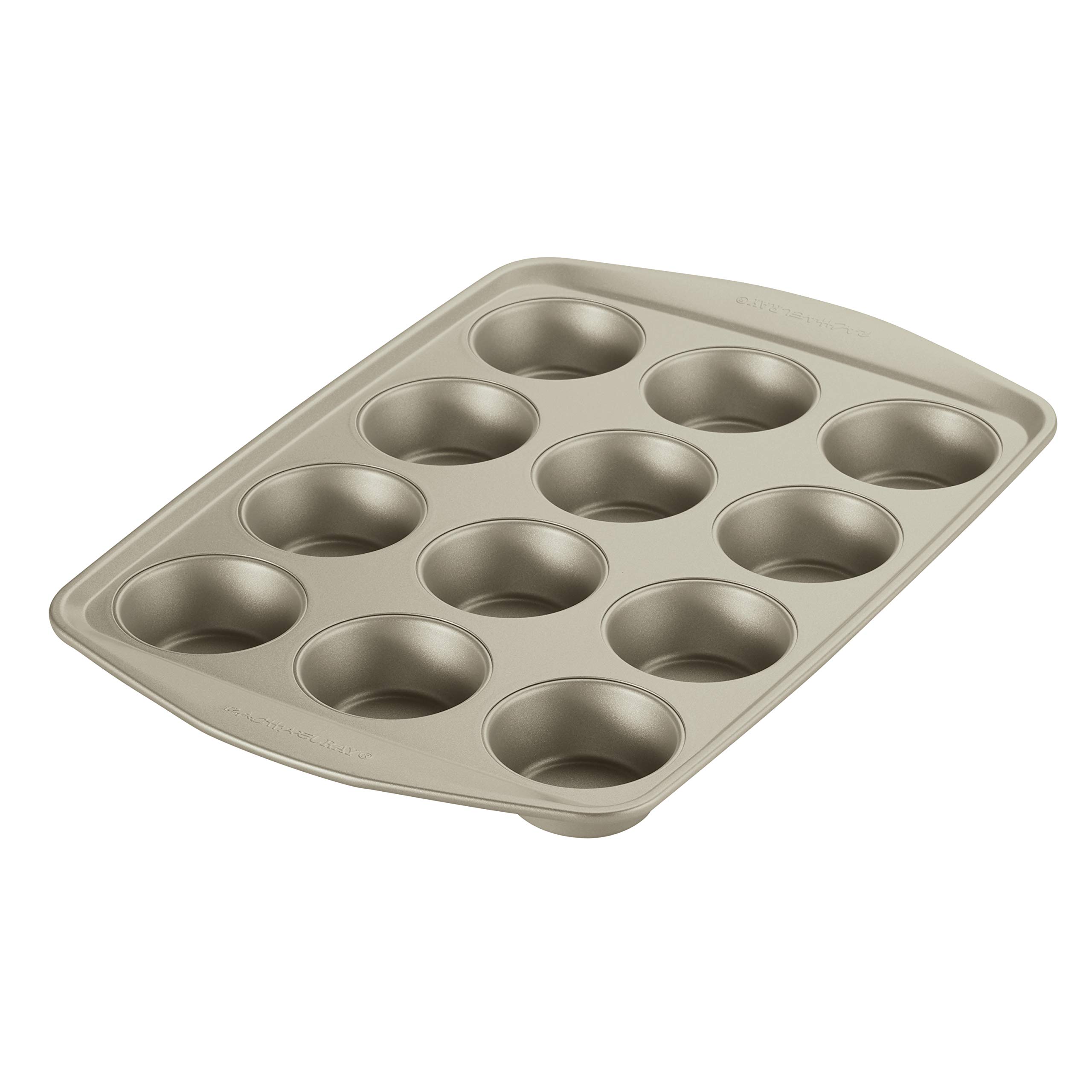 Rachael Ray Antihaft-Backformen-Set ohne Griffe, inkl. Antihaft-Backform mit Deckel und Muffinform/Cupcake-Form, 3-teilig, silberfarben