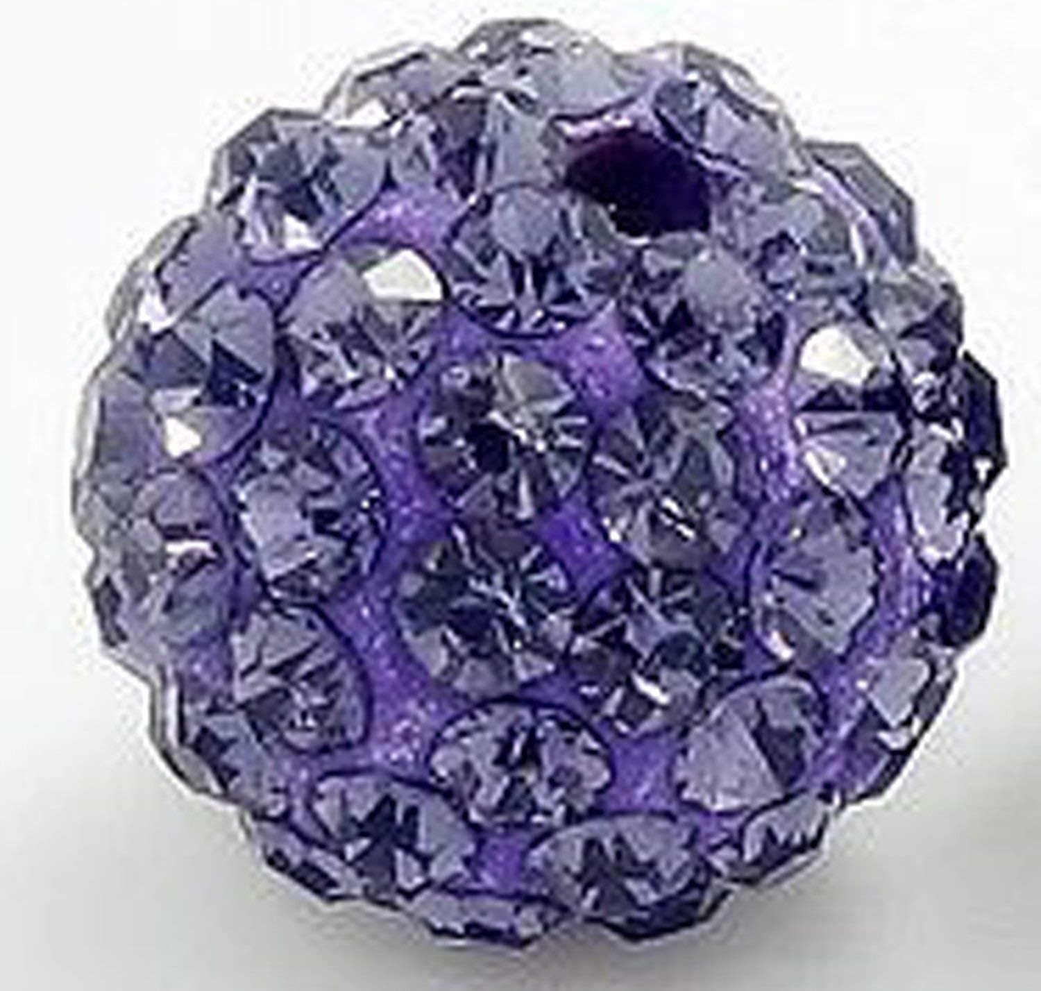 RUBYCA Pave Czech Crystal Disco Ball Clay Beads fit Shamballa Jewelry (100pcs, 12mm, Violet Purple)