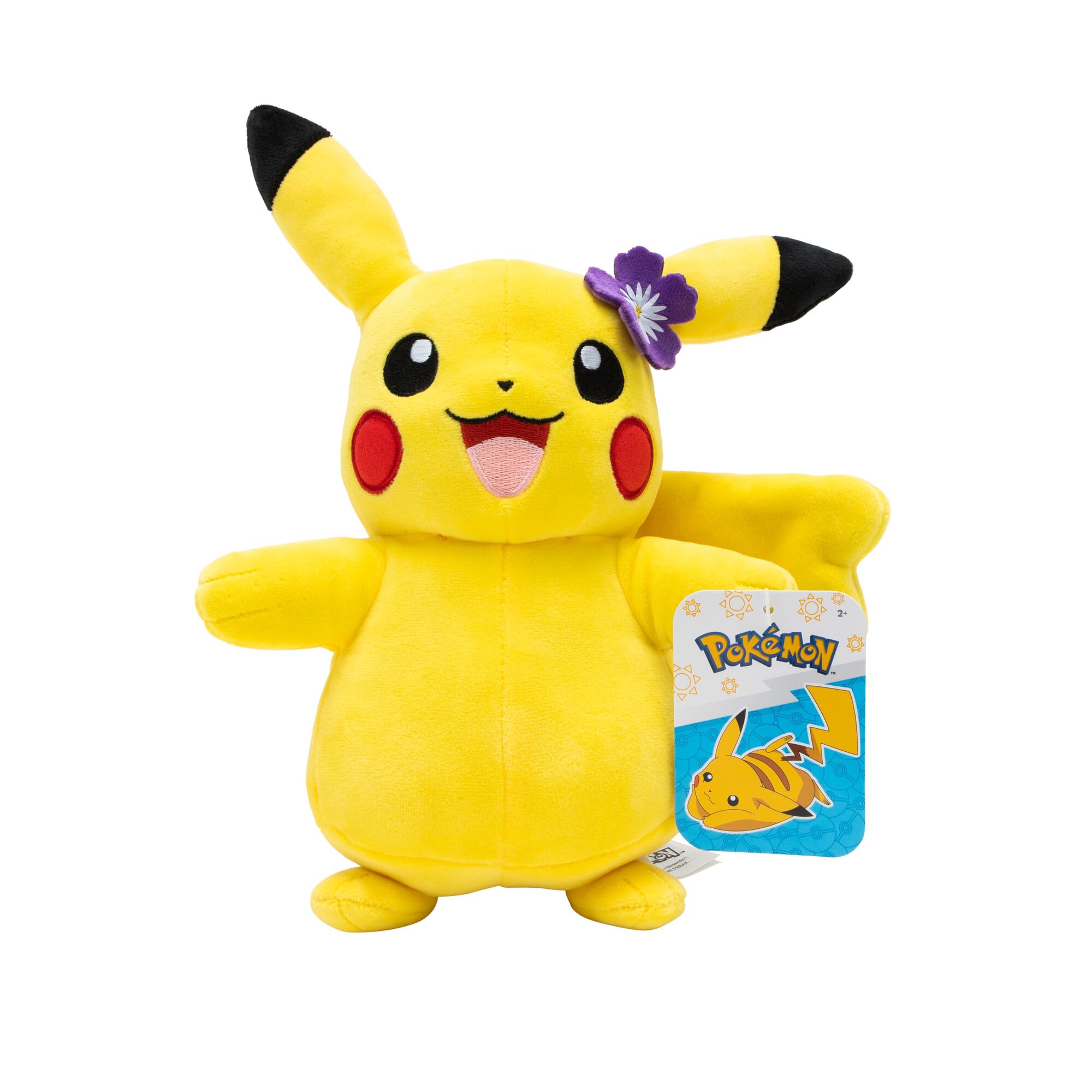 Pokémon PKW3095 Plush Soft Pikachu 20 cm, Gelb Mit Lila Akzent