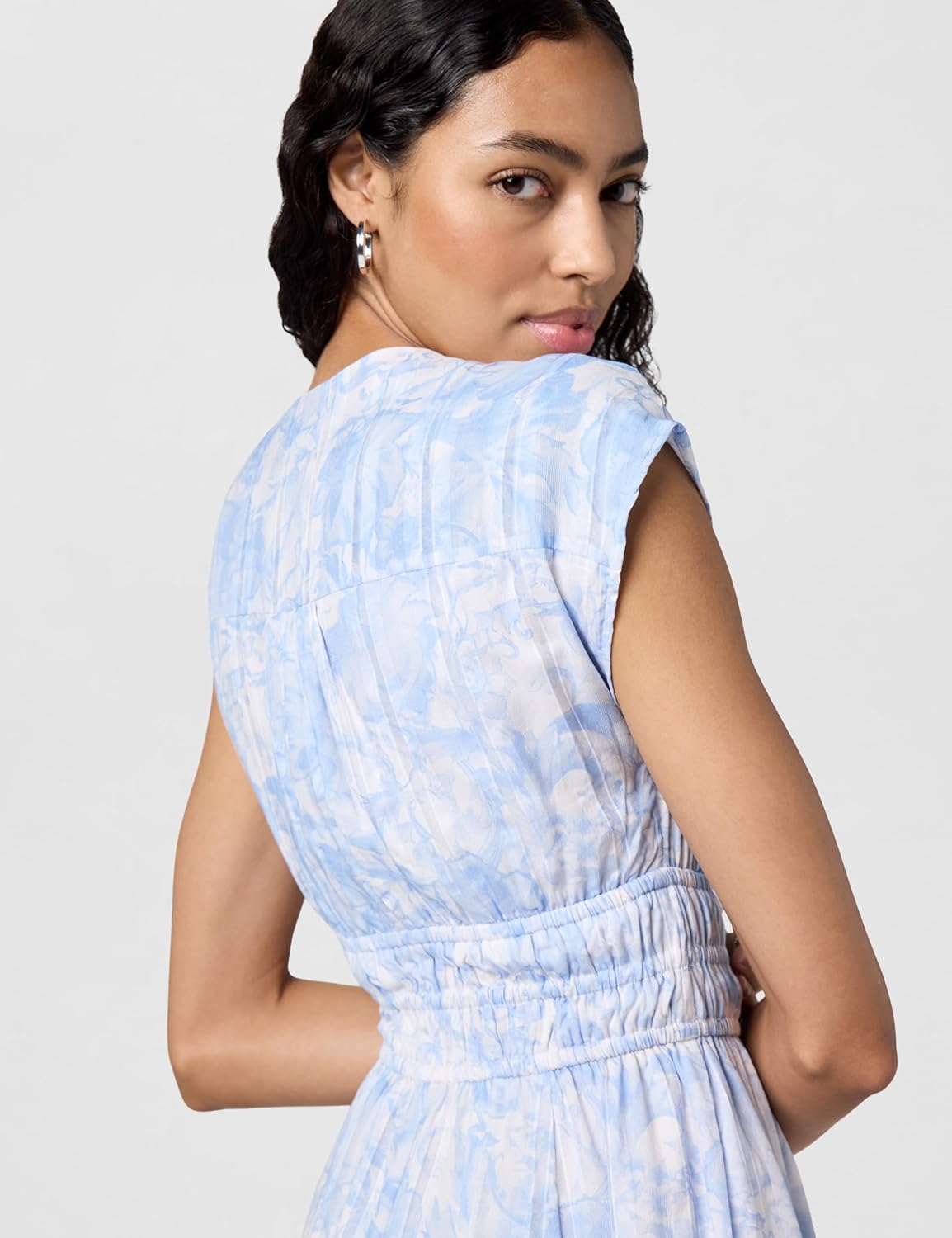 Club Monaco Womens Women's Tie Front Flutter Sleeve Midi Dress - Image 6