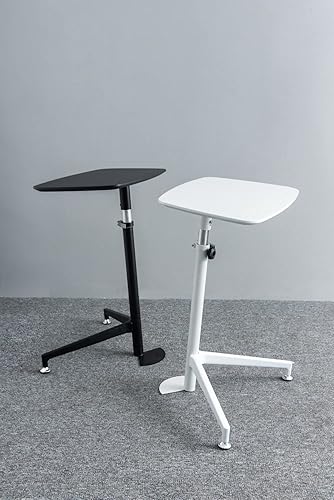 Miniatura 6 de Koranson Escritorio de pie móvil, altura ajustable, carrito de escritorio portátil con parte superior plana ajustable en altura, pedestal de