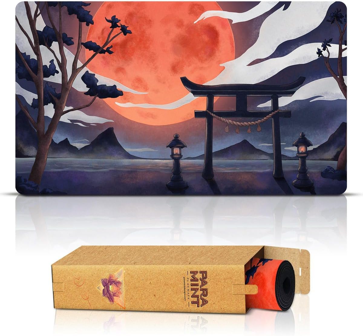 Blood Moon Torii Gate (Stitched) - MTG Playmat - Compatible with Magic The Gathering Playmat - Play MTG, YuGiOh, TCG - Original Play Mat Art Designs & Accessories