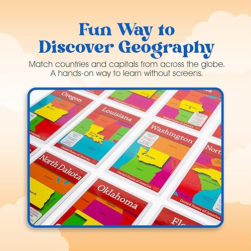 Miniatura 9 de GeoToys GeoBingo Set, World & USA Bingo para niños, juego de geografía para el hogar y la escuela, juegos de bingo para la familia, jugar y aprender