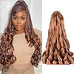 French Curl Braiding Hair 8packs Loose Wavy 30 Pre Stretched Synthetic Spiral Curly Crochet Braiding Hair 24 inch Synthetic 75g/pack French Curly Crochet Hair (24inch,8packs,30)