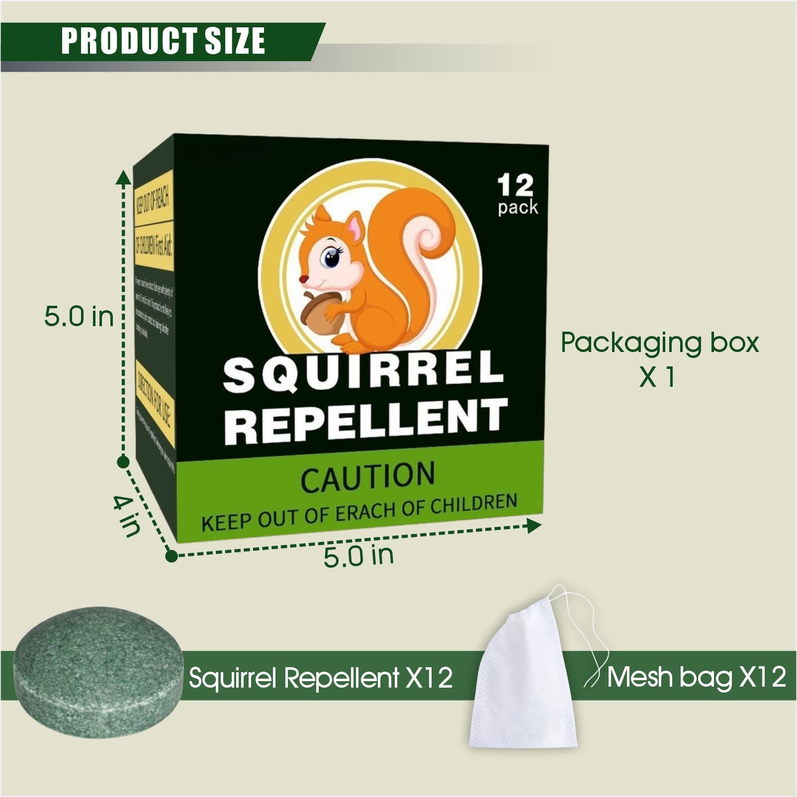 Animal Deterrent Balls 12 Pack Yard Outdoor Scent Repellent for Squirrel Mole Skunk Rabbit Garden Garage Attic Use (3) — view 2