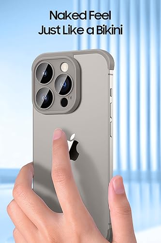 Miniatura 3 de Funda sin marco para iPhone 15 Pro con protector de lente de cámara, funda delgada y suave de TPU a prueba de golpes, carcasa minimalista pero