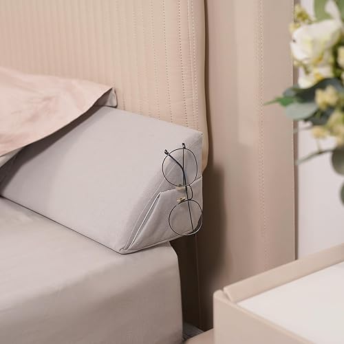 Aurako Almohada de cuña para cama tamaño King, almohada para cabecero, colchón de cuña, relleno de huecos de cama, triángulo, cuñas de espuma