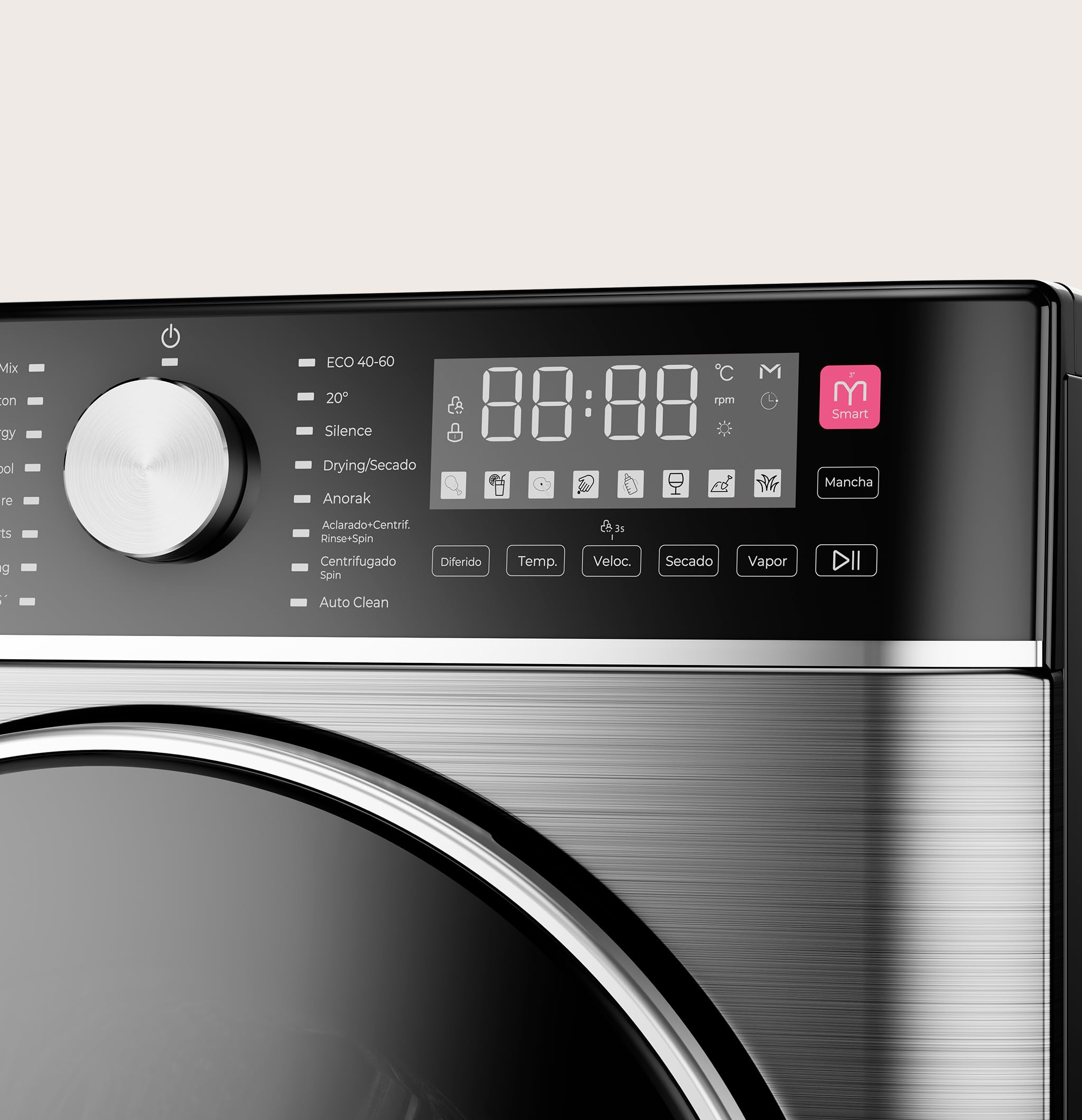 EVVO Nature M10/6X Washer-Dryer, 10 kg Wash + 6 kg Drying, 1400 rpm, BLDC Inverter Motor, Steam Wash, M-Smart One-Touch, Quick Wash 15', Delayed End 24 h, Stainless Steel — view 6