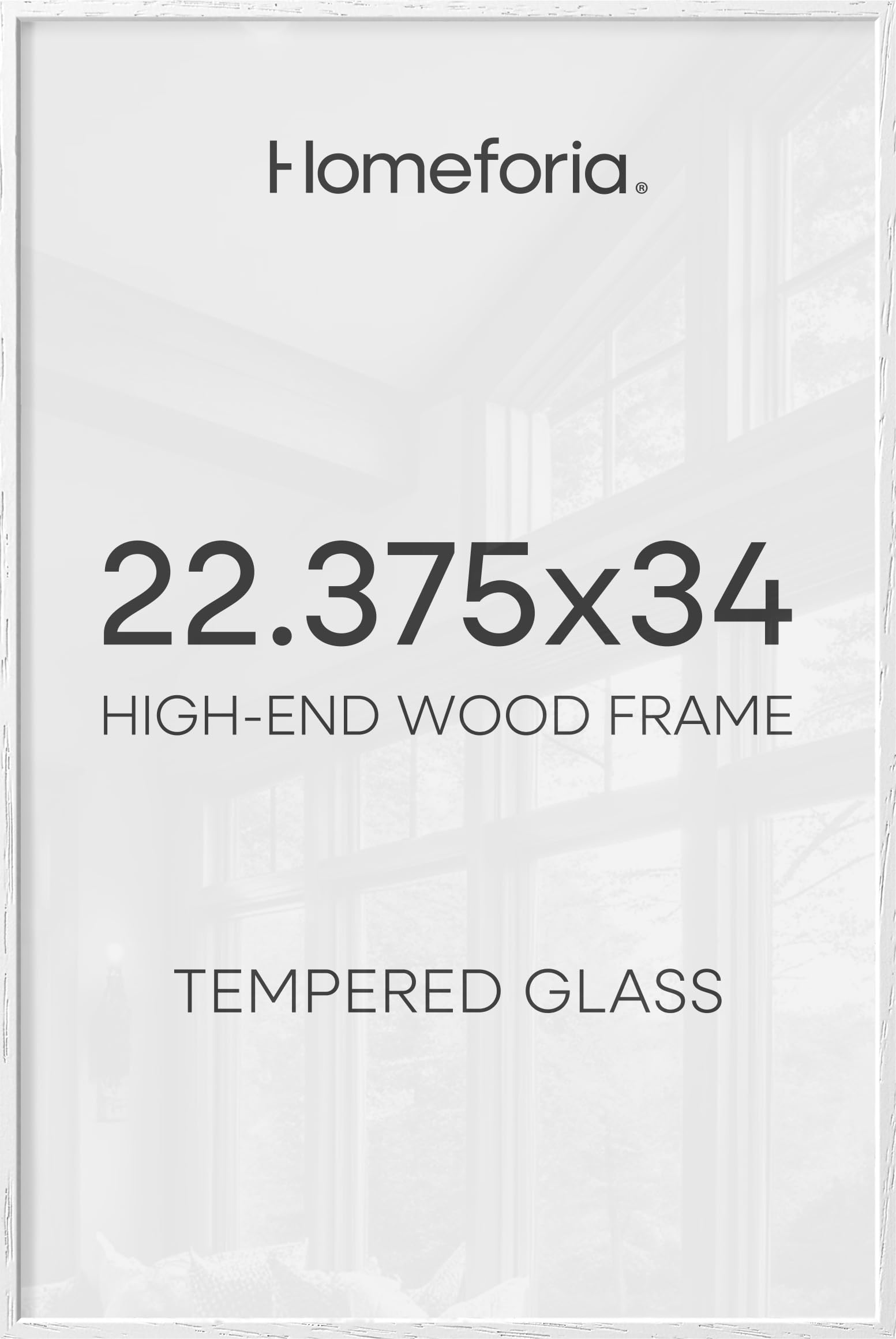 Homeforia 22.375x34 White Wood Puzzle Frame, High End Oak 22.375 x 34 Frames without Mat, Wooden 34x22.375 Hanging Picture Frames for Wall, 22.375by34 Poster Frames, Tempered Glass, Wall Kit, Set of 2