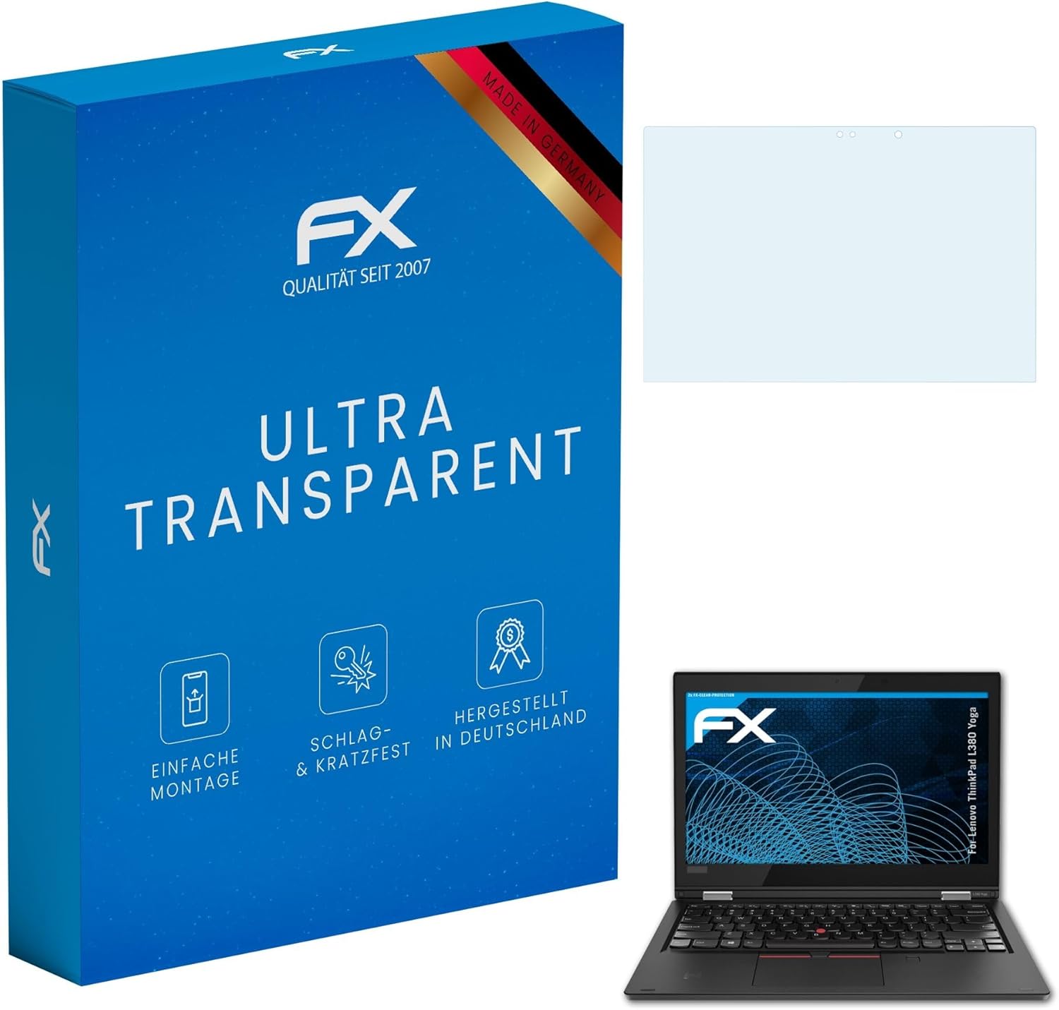 atFoliX Screen Protection Film compatible with Lenovo ThinkPad L380 Yoga Screen Protector, ultra-clear FX Protective Film (2X)