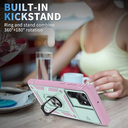 Miniatura 6 de Funda para Galaxy S22 Ultra, Caja Del Teléfono De La Cubierta De La Cámara Con Soporte De Anillo De Rotación Para Samsung Galaxy S22 Ultra - Verde