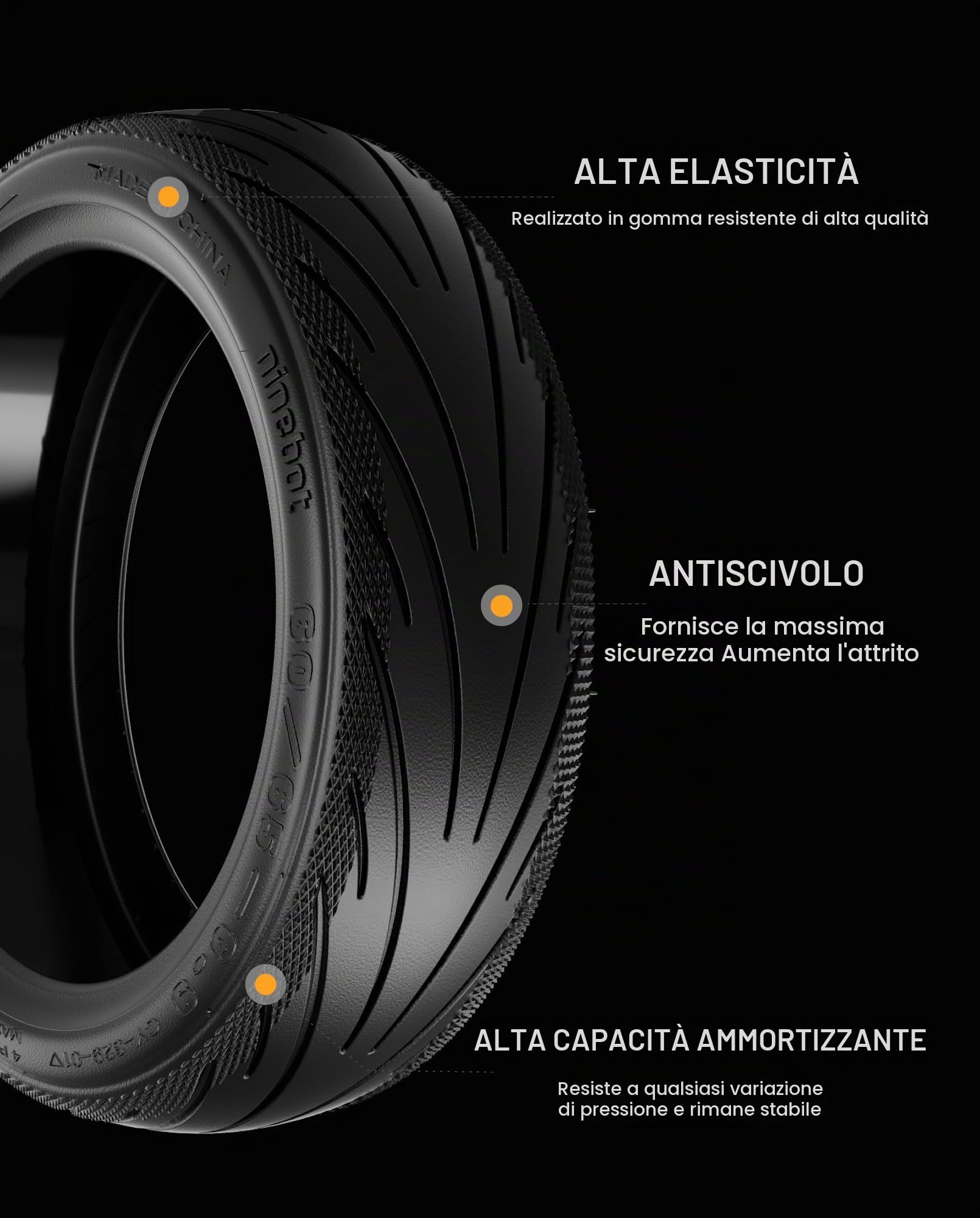 60/65-6.9 Pneumatici Tubeless Ruota Posteriore Compatibile con Segway Ninebot Max G2 G2E G2D G65 KickScooter, 10 Pollice Gomma Vuoto Antiscivolo Pneumatico Esterno Monopattino Accessori Originali