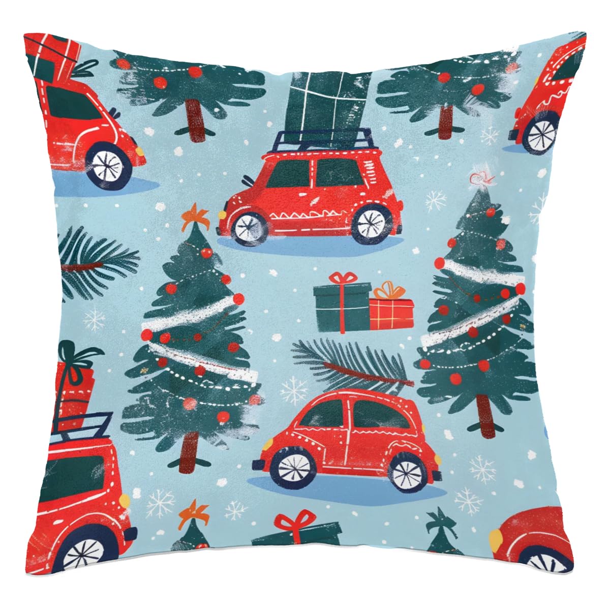 Throw Pillow Covers 20x20 Car, Modern Decorative Pillowcase Covers Soft Square Cushion Case with Invisible Zipper for Couch Sofa Home Bed Bedroom Car Living Room