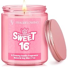 FF FRAGRFLOWING Sweet 16 Gift for Girls, Creamy Vanilla Birthday Candle