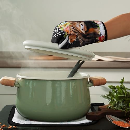 Miniatura 4 de Bencailor Juego de toallas de cocina con temática navideña, 6 piezas, toallas de mano, soportes para ollas y guantes de horno para Navidad, cocina,