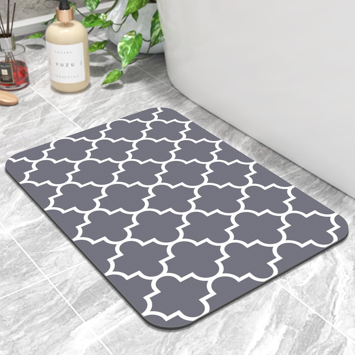 KMAT Bath Mat Super Absorbent Bathroom Rugs Anti-Slip Quick Dry Bath Rug Fits Under Door Washable Bath Rugs for Bathroom Shower Room in Front of Bathtub Sink, Grey 16″x24″ KMAT Bath Mat Super Absorbent Bathroom Rugs Anti-Slip Quick Dry Bath Rug Fits Under Door Washable Bath Rugs for Bathroom Shower Room in Front of Bathtub Sink, Grey 16″x24″