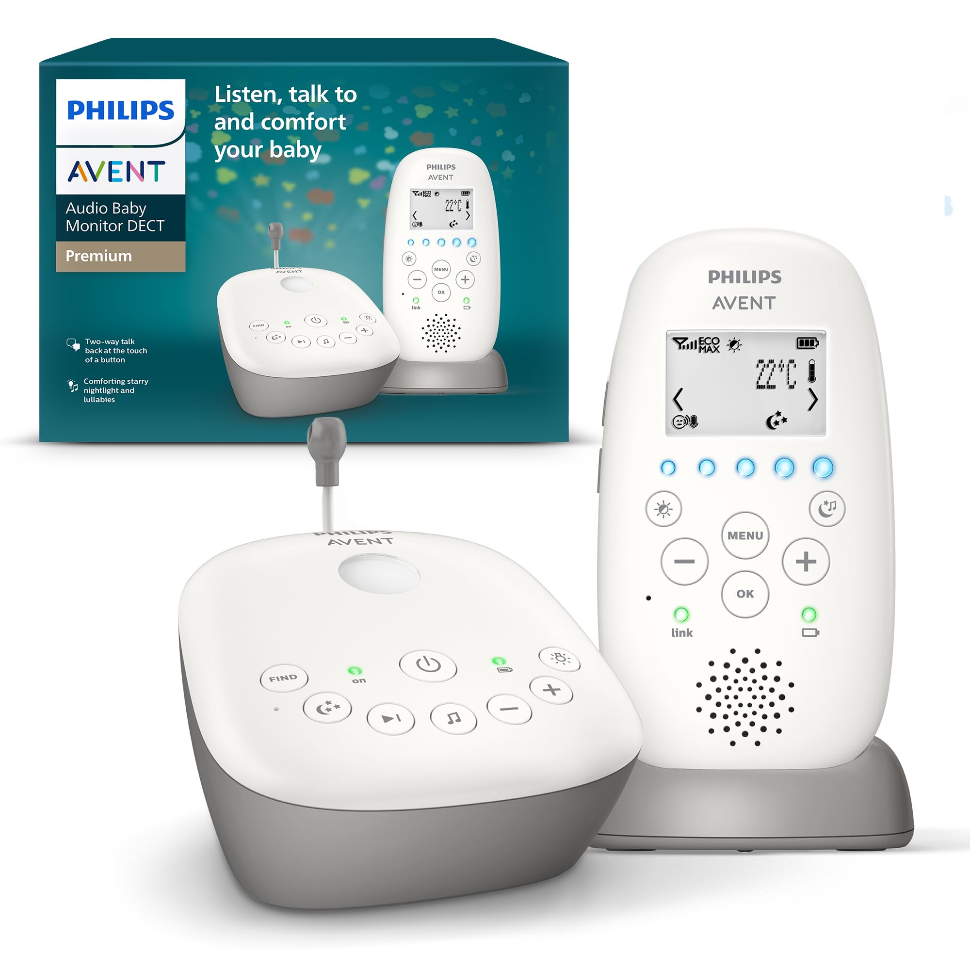 Philips Philips Avent DECT - baby monitor with starry night light projector (Model SCD733/26)