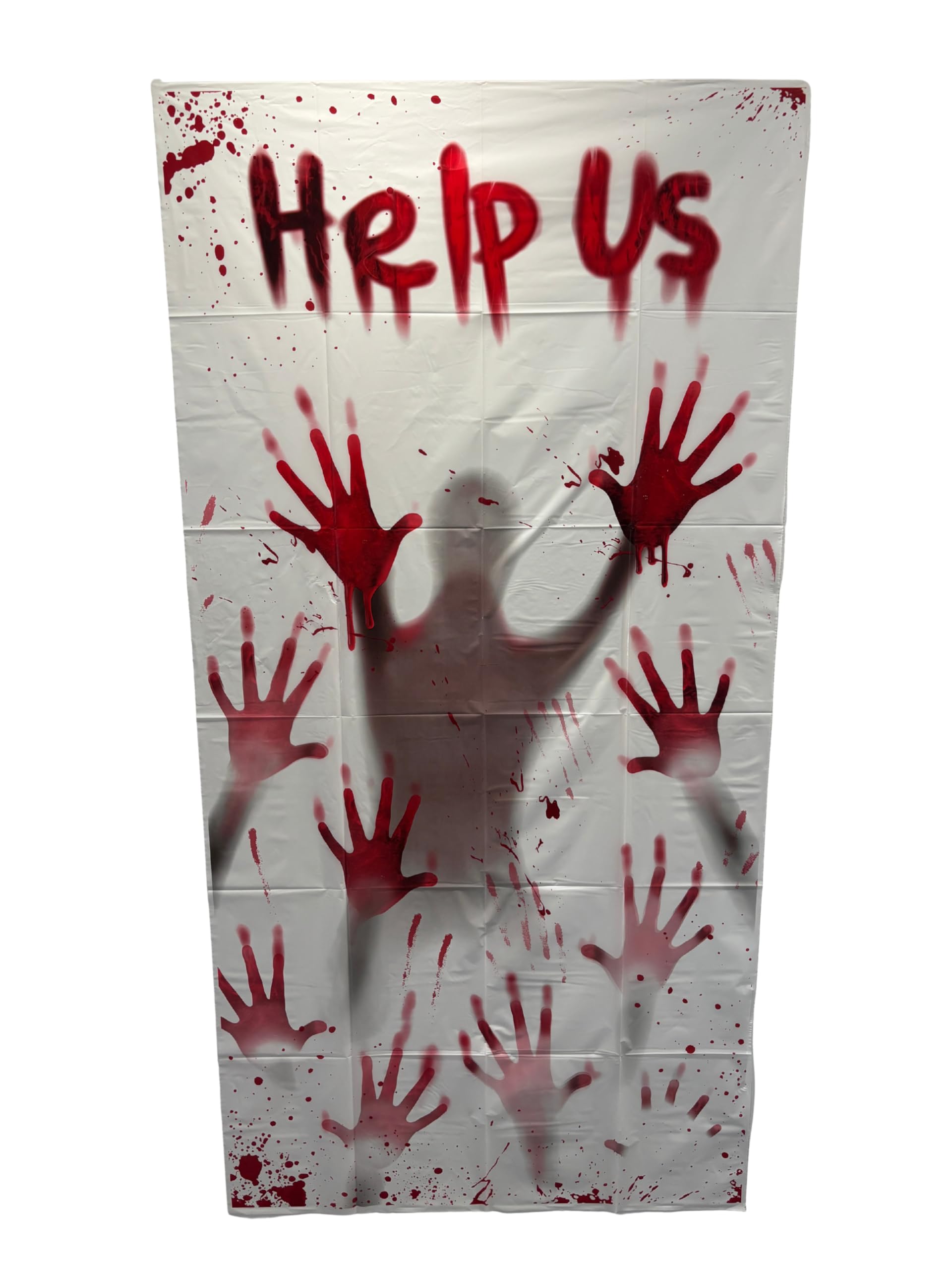 SwiftPick Home Halloween Door Cover, Scary Banner with Bloody Hand Print, 151 cm x 75 cm, Trick or Treat Decoration