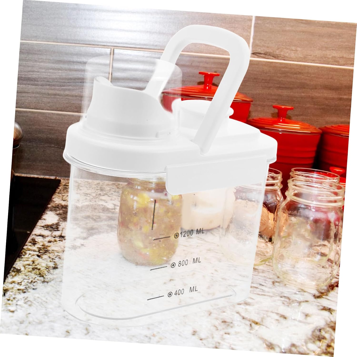 SHOWERORO Airtight 2.8l Rice Storage Container with White Lid, Sealed Cereal and Grain Dispenser for Pantry Food Organization and Pest Protection