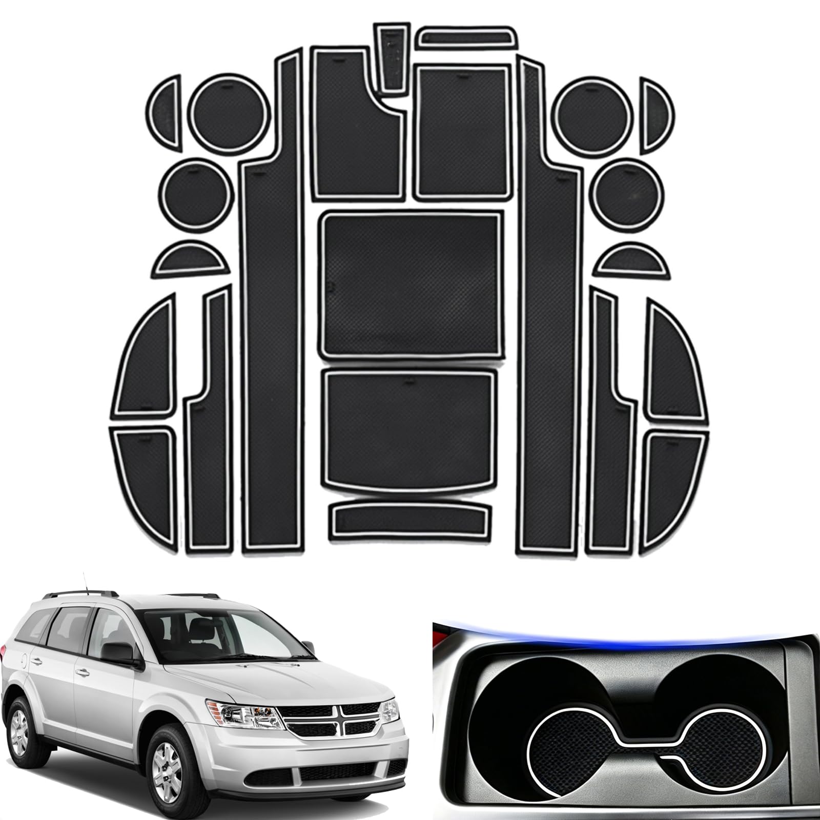 Alfombrillas antideslizantes de Dodge Journey 2013-2016 con forros antipolvo para puertas