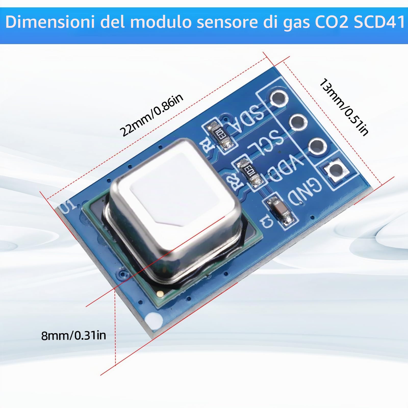 3 moduli di sensore di gas SCD41, modulo di rilevamento di CO2, temperatura e umidità 2 in 1, sensore di controllo della qualità dell'aria, comunicazione I2C, 2,4-5,5 V
