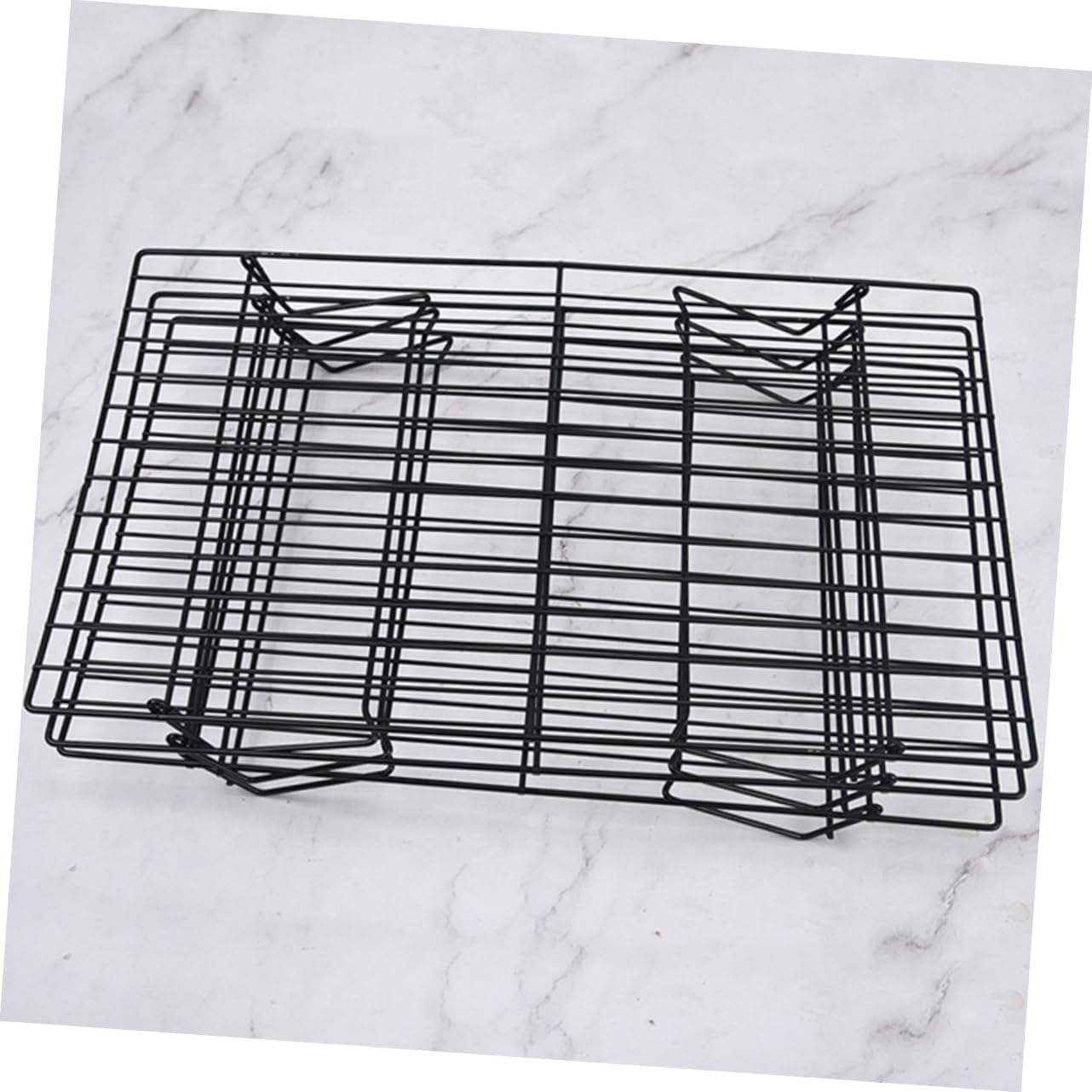 Garneck Barbecue Grill Grate Portable Folding Three Layers Camping Picnic Rack for Outdoor Cooking for Roasting Meat Fish and Vegetables