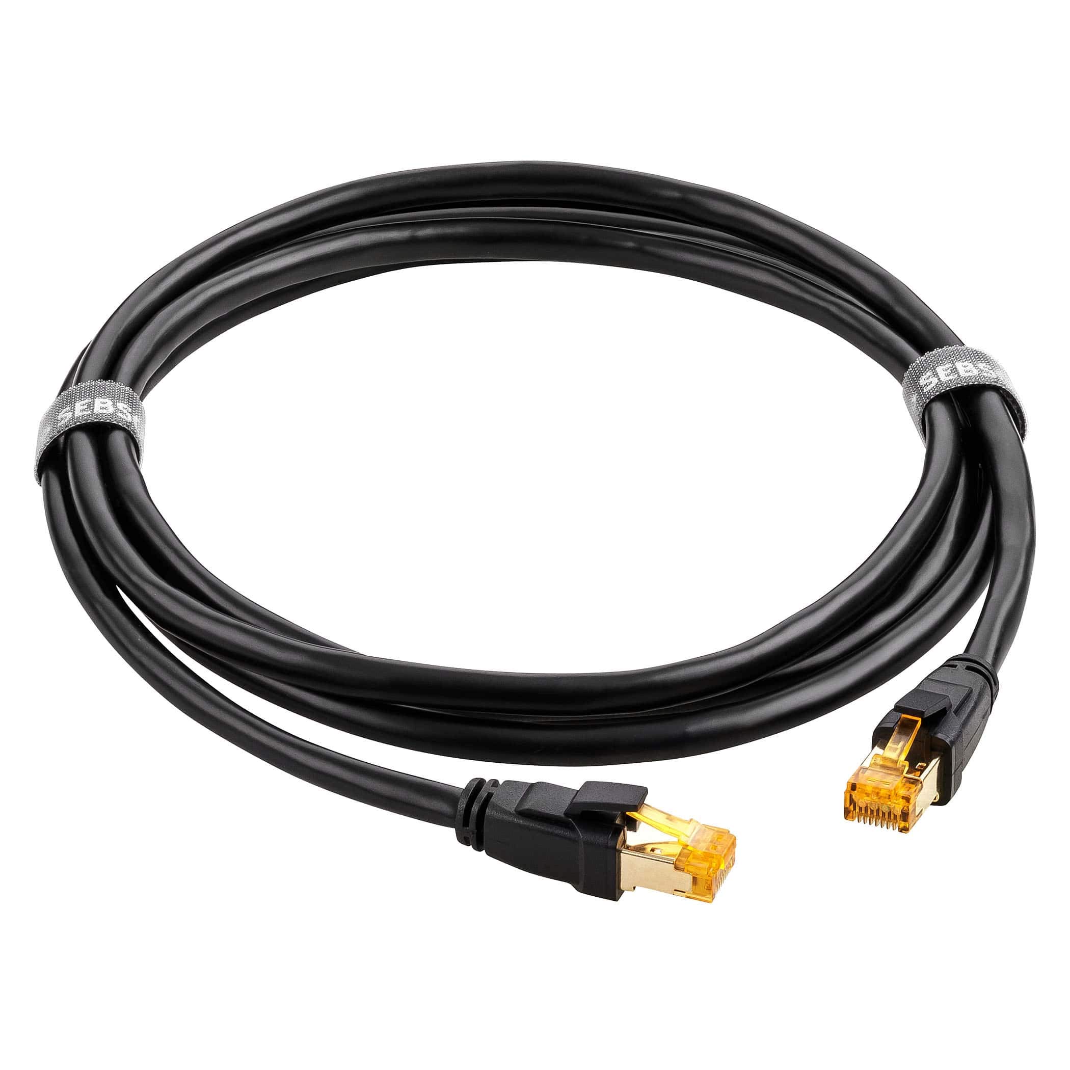 SEBSON Fascetta per Cavi riutilizzabili nera, 12mm x 15m Fascette a Strappo tagliabile regolabili, Tessuto, Tonde
