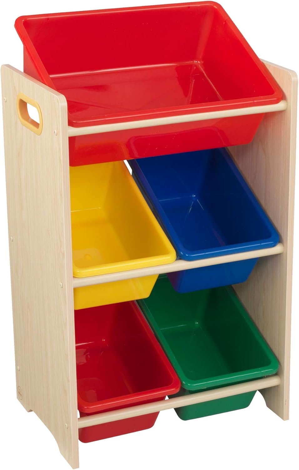 Exсluѕіvе Sресіаl KidKraft Wooden Children's Toy Storage Unit with Five Plastic Bins - Primary & Natural, Gift for Ages 3+
