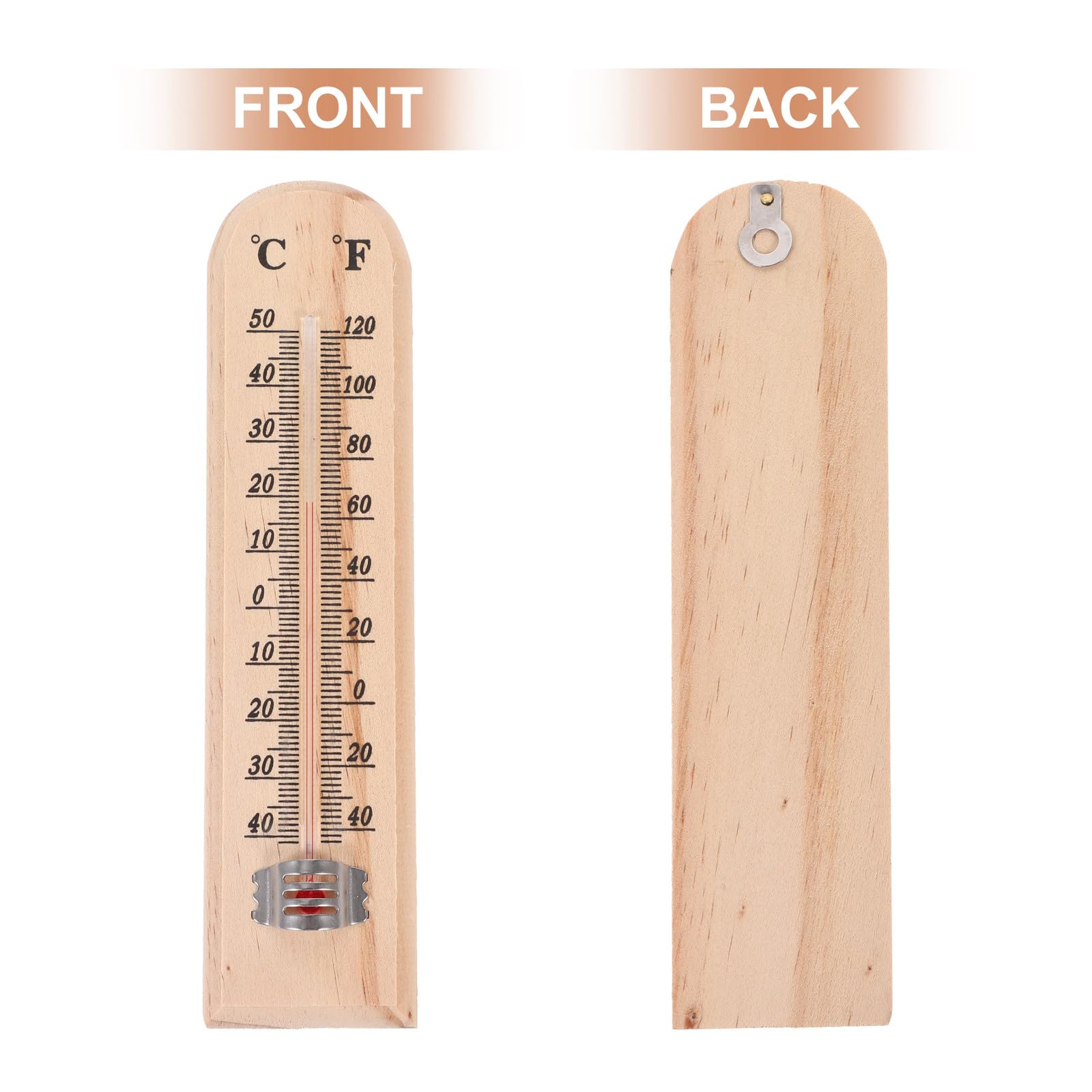 TOYANDONA Termometro da Parete in Legno 3 Pezzi, Misuratore Preciso della Temperatura ed Esterni, Design Classico e Semplice, per Casa e Ufficio